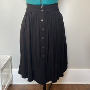 A-Line Button Front Skirt
